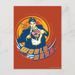 Superman World Hero Vykort