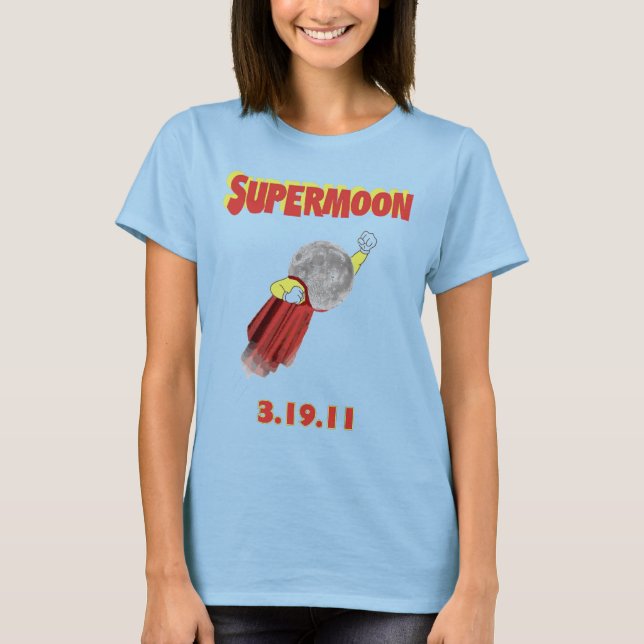 Supermåne - 19 mars 2011 tee shirt (Framsida)