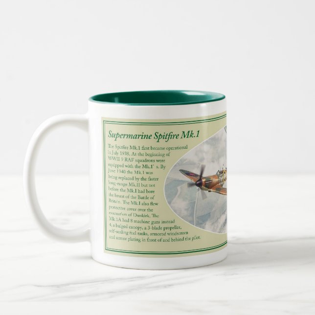 Supermarine Spitfire Mk.1 mug Två-Tonad Mugg (Vänster)