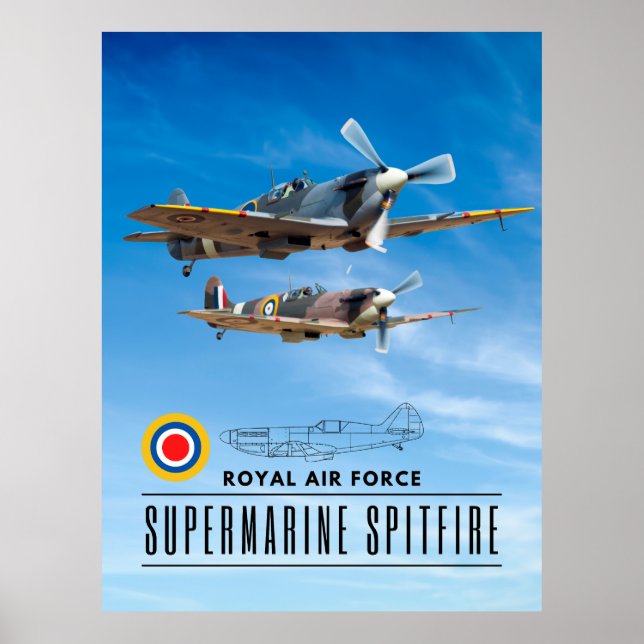 SUPERMARINE SPITFIRE - ROYAL LUFT SQUADRON POSTER (Framsidan)