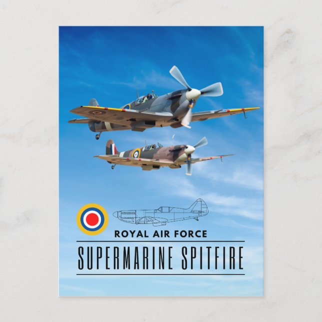 SUPERMARINE SPITFIRE - ROYAL LUFT SQUADRON VYKORT (Framsida)