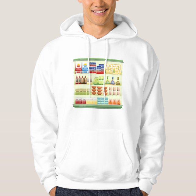 Supermarket Goods Shelf Manar Hoodie (Framsida)