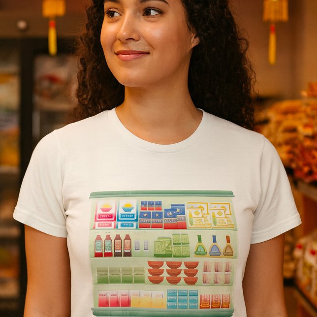 Supermarket Goods Shelf Womens T-Shirt (Skapare uppladdad)