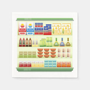 Supermarket Goods Shelof Papper Napkins Pappersservett