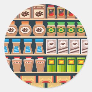 Supermarket Shelf Stickers Runt Klistermärke