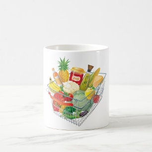 Supermarket Shopping Basket Kaffemugg