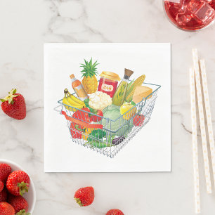 Supermarket Shopping Basket Pappersservett