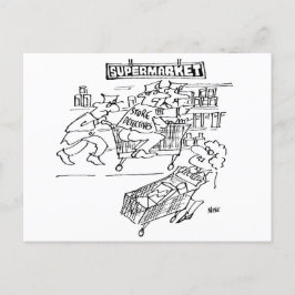 Supermarket Store Detectives Funny Vykort