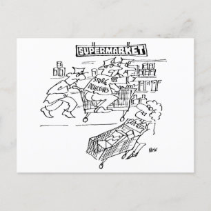 Supermarket Store Detectives Funny Vykort
