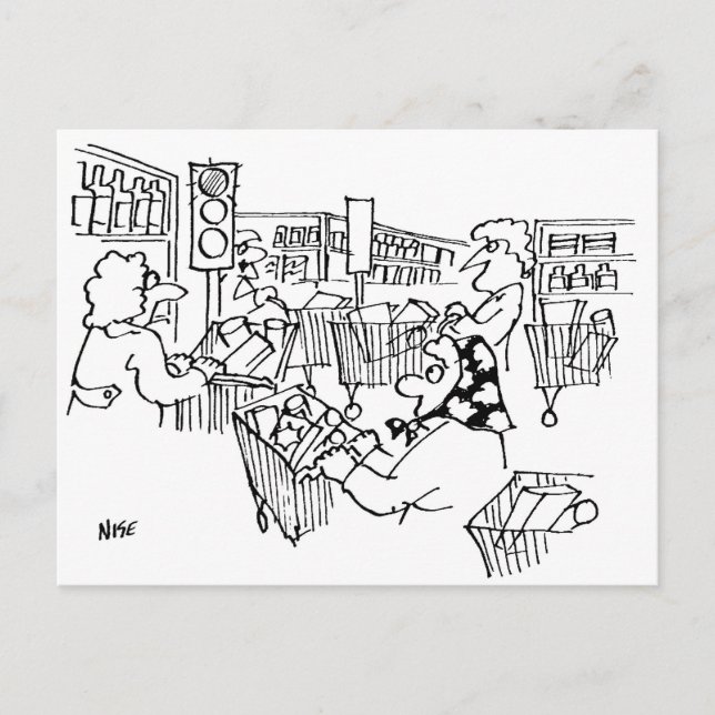 Supermarket Traffic Ljus Funny Vykort (Framsida)