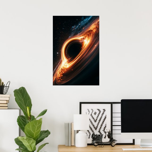 Supermassivt svart hål ackretionsskiva Rymdkonst Poster (Hemmakontoret)