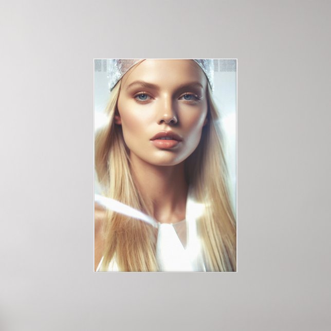 Supermodel Porträtt Sträckt Canvastryck (Framsida)