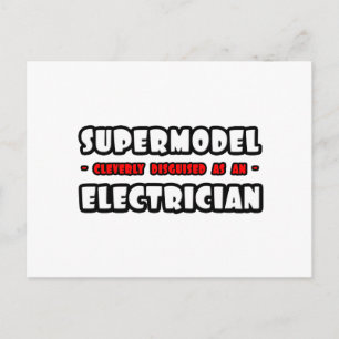 Supermodell... Elektriker Vykort