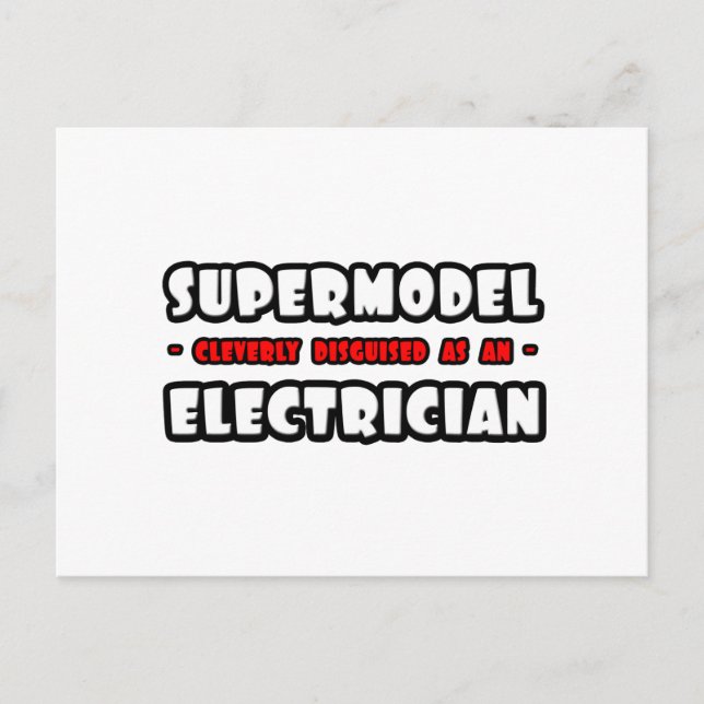 Supermodell... Elektriker Vykort (Framsida)