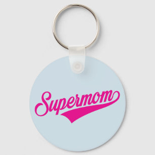 Supermom (blått) - nyckelring