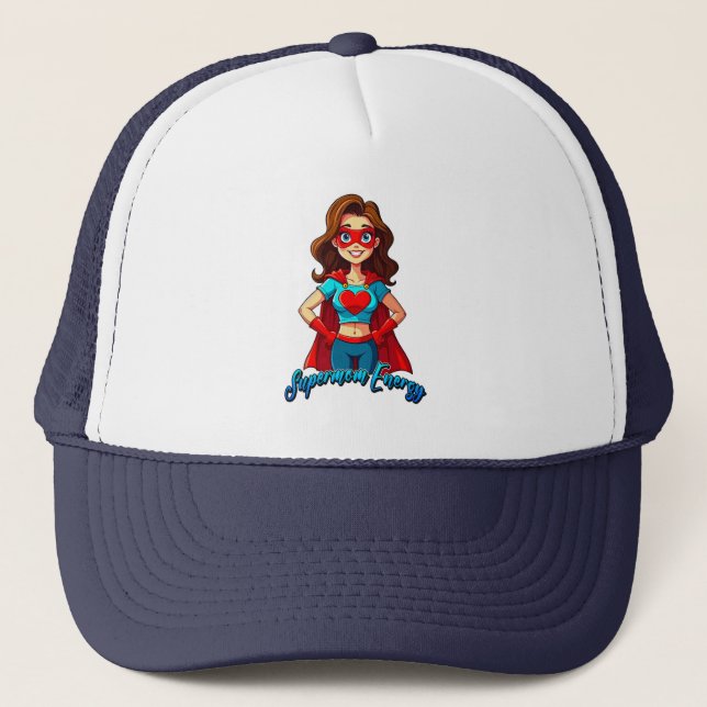 Supermom Energy – Strong Mother Illustration Keps (Framsida)