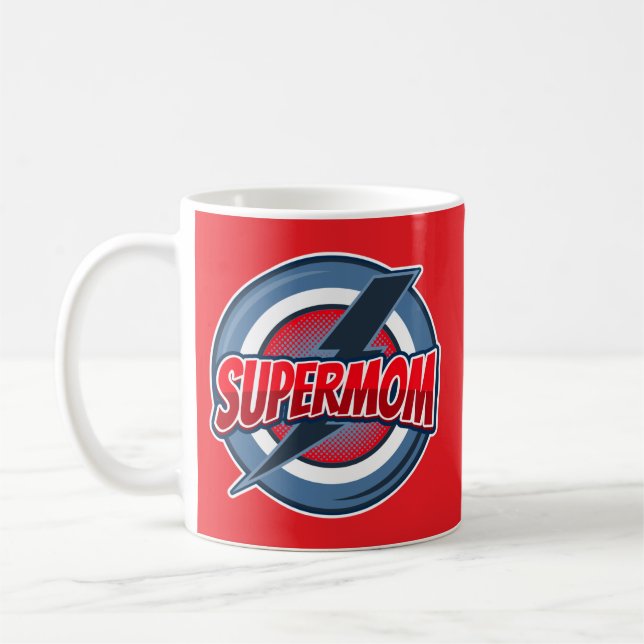 Supermom retro logo style  kaffemugg (Vänster)