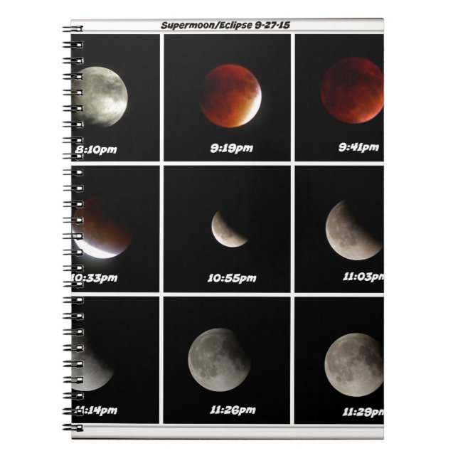 Supermoon & Eclipse Anteckningsbok Med Spiral (Framsidan)