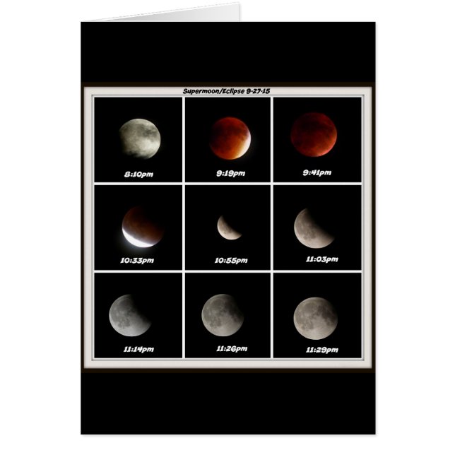 Supermoon & Eclipse Hälsningskort (Framsidan)