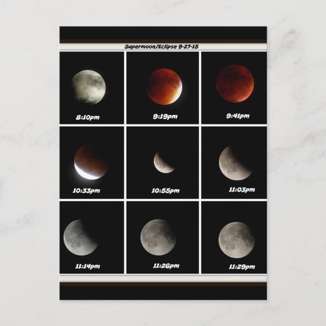 Supermoon & Eclipse Vykort (Framsida)
