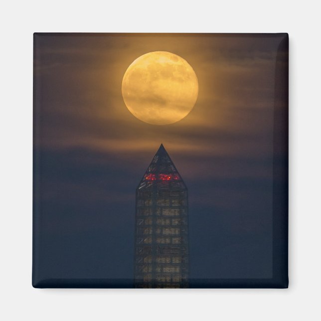 Supermoon Over Washington Monument Magnet (Framsidan)