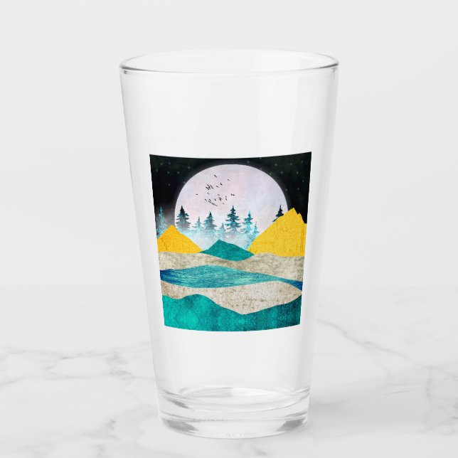 Supermoon Rising Landscape Glaskopp (Framsida)