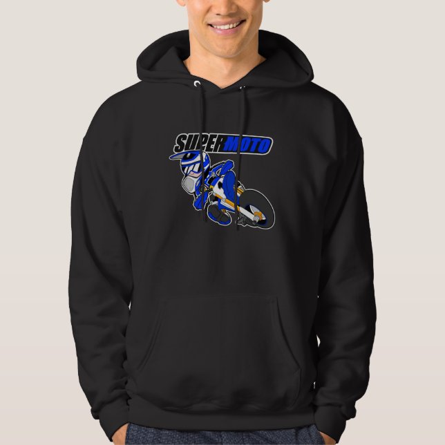 Supermoto blått hoodie (Framsida)