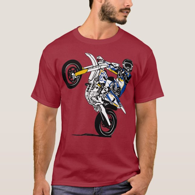 Supermoto Motocross Etreme Enduro Motocross T Shirt (Framsida)