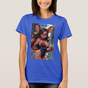 SuperMouse Kvinna Fick Krafter kvinnor blå t-shirt