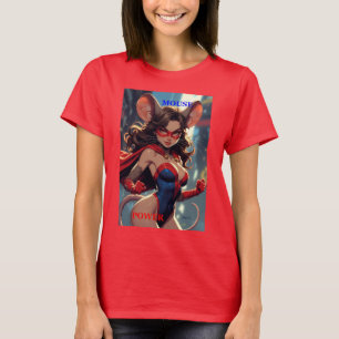 SuperMouse Kvinna Mus Kraft kvinnor röd t-shirt