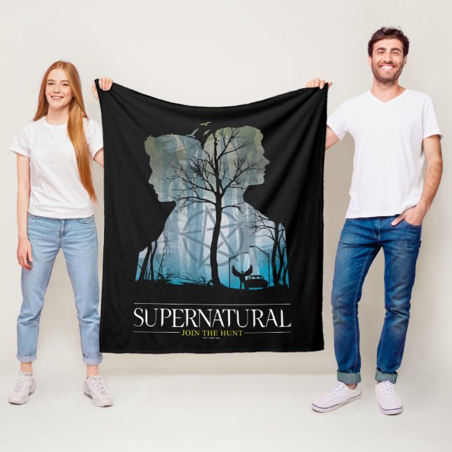 Supernatural Winchester Bros Forest Graphic Fleecefilt (På plats)