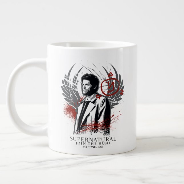 Supernaturlig Castiel Graffiti Graphic Jumbo Mugg (Vänster)