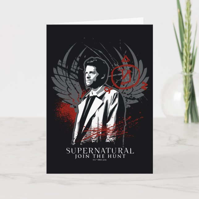 Supernaturlig Castiel Graffiti Graphic Kort (Framsida)