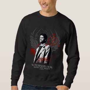 Supernaturlig Castiel Graffiti Graphic Lång Ärmad Tröja