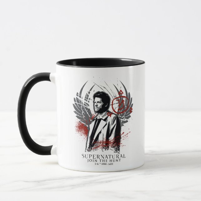 Supernaturlig Castiel Graffiti Graphic Mugg (Vänster)