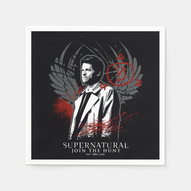 Supernaturlig Castiel Graffiti Graphic Pappersservett (Framsidan)