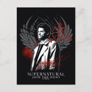 Supernaturlig Castiel Graffiti Graphic Vykort