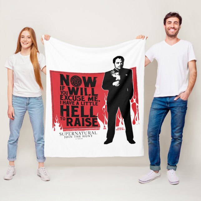 Supernaturlig Crowley-citattdiagram Fleecefilt (På plats)