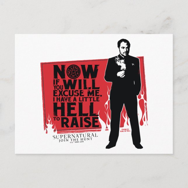 Supernaturlig Crowley-citattdiagram Vykort (Framsida)