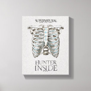 Supernaturlig "Hunter Inside" Ribcage Graphic Canvastryck