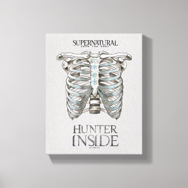 Supernaturlig "Hunter Inside" Ribcage Graphic Canvastryck (Framsida)