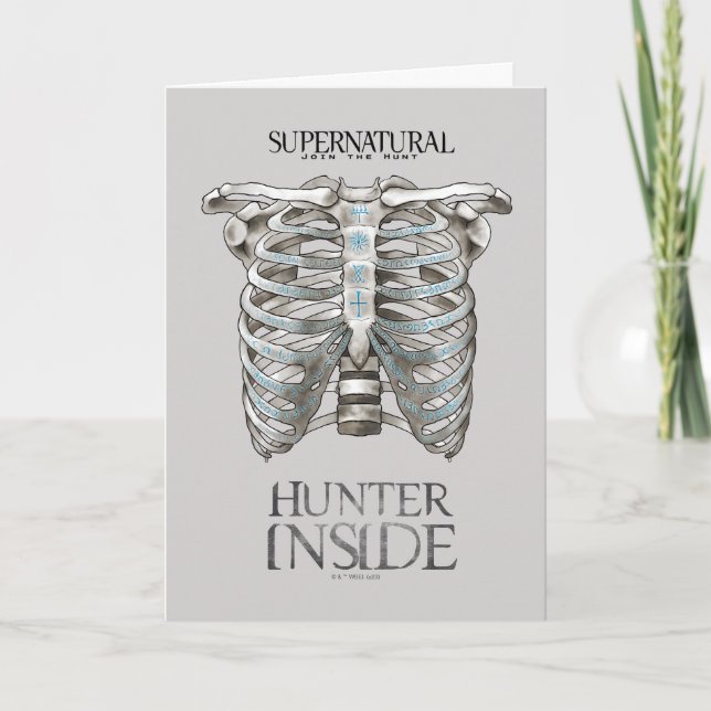 Supernaturlig "Hunter Inside" Ribcage Graphic Kort (Framsida)