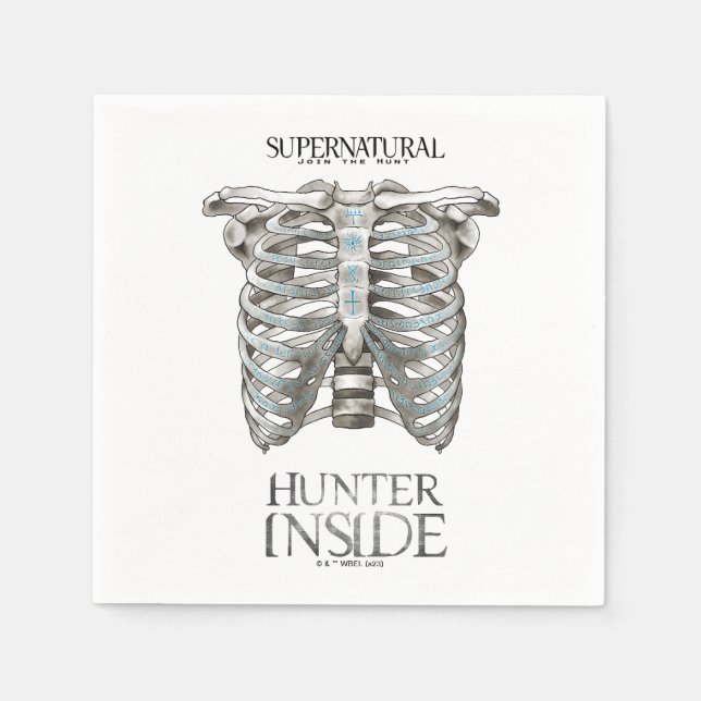 Supernaturlig "Hunter Inside" Ribcage Graphic Pappersservett (Framsidan)