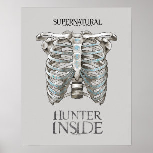 Supernaturlig "Hunter Inside" Ribcage Graphic Poster