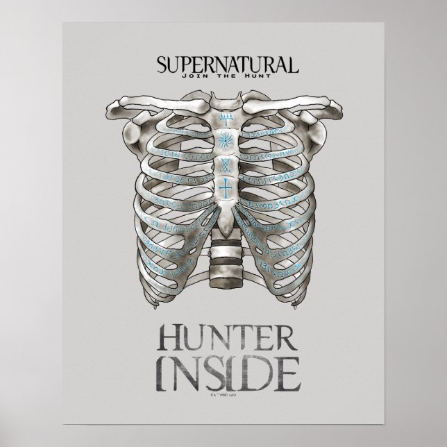 Supernaturlig "Hunter Inside" Ribcage Graphic Poster (Framsidan)