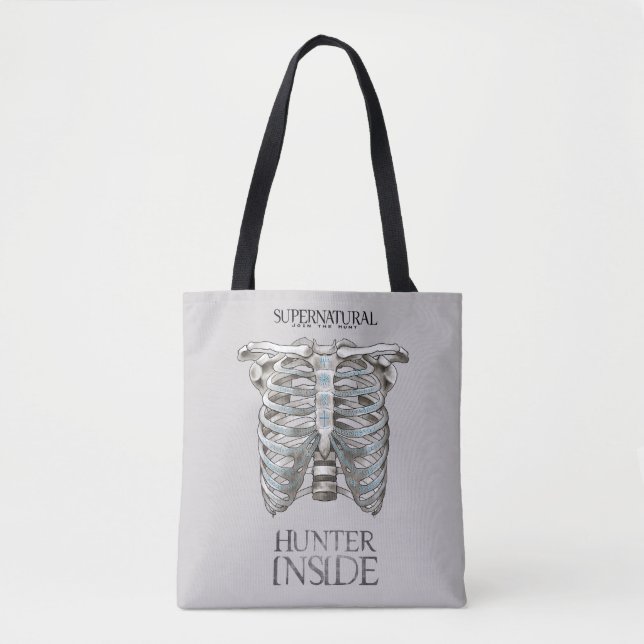 Supernaturlig "Hunter Inside" Ribcage Graphic Tygkasse (Framsida)
