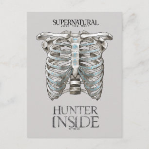 Supernaturlig "Hunter Inside" Ribcage Graphic Vykort