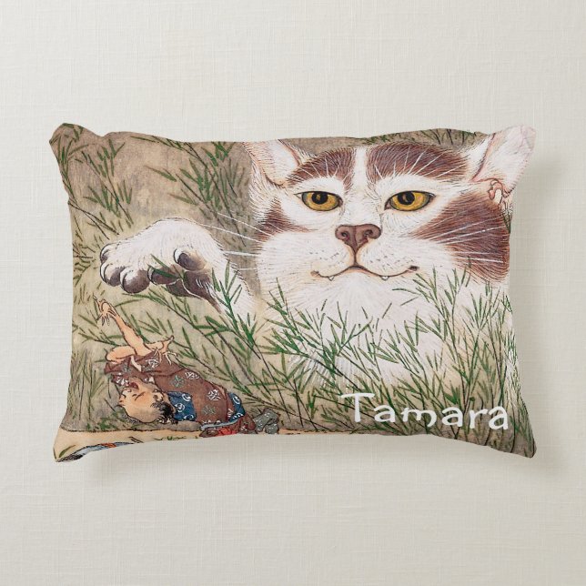 Supernaturlig katt prydnadskudde (Framsidan)