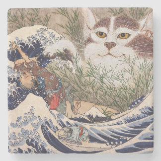 Supernaturlig katt vid Underbarare våg Stenunderlägg