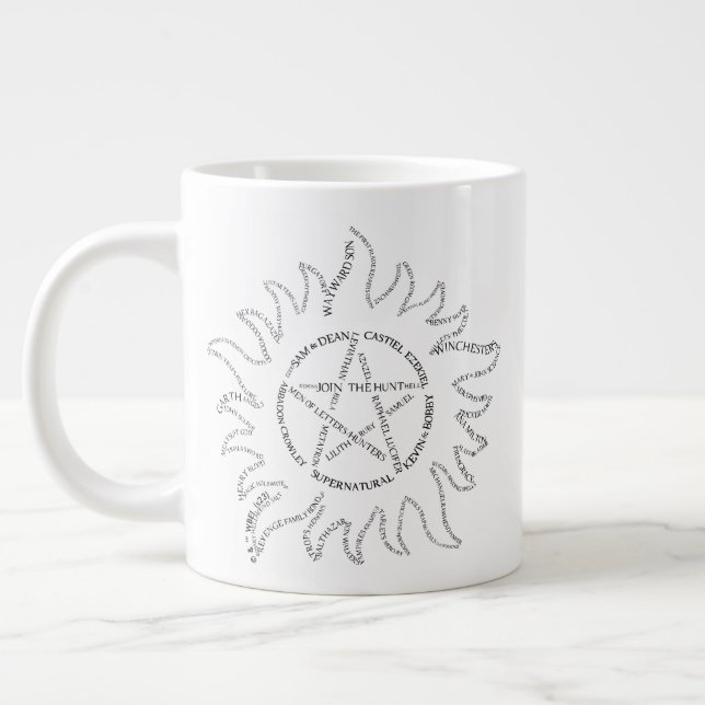 Supernaturlig typografi Pentagram Jumbo Mugg (Vänster)